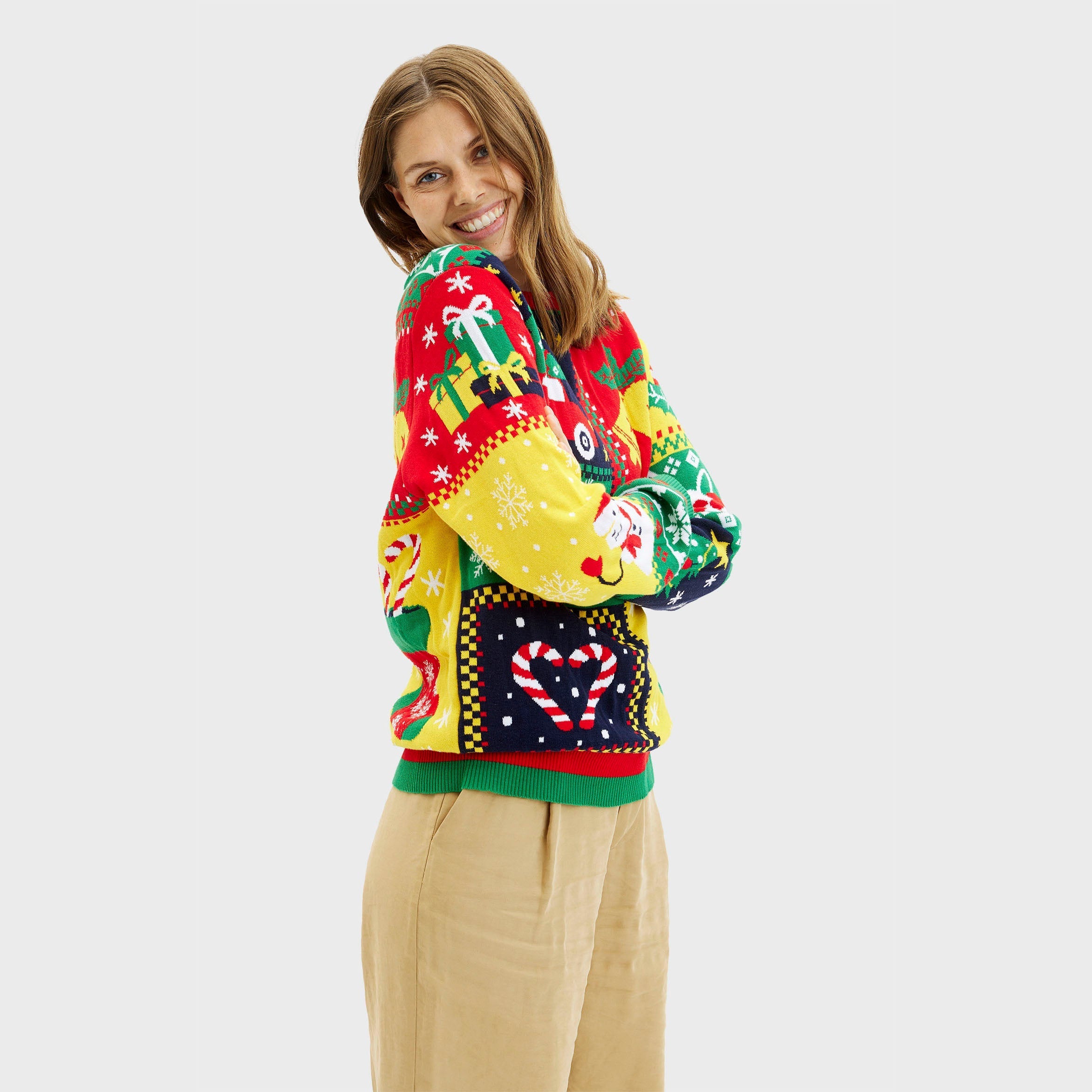 The Patchwork Christmas Sweater β Women